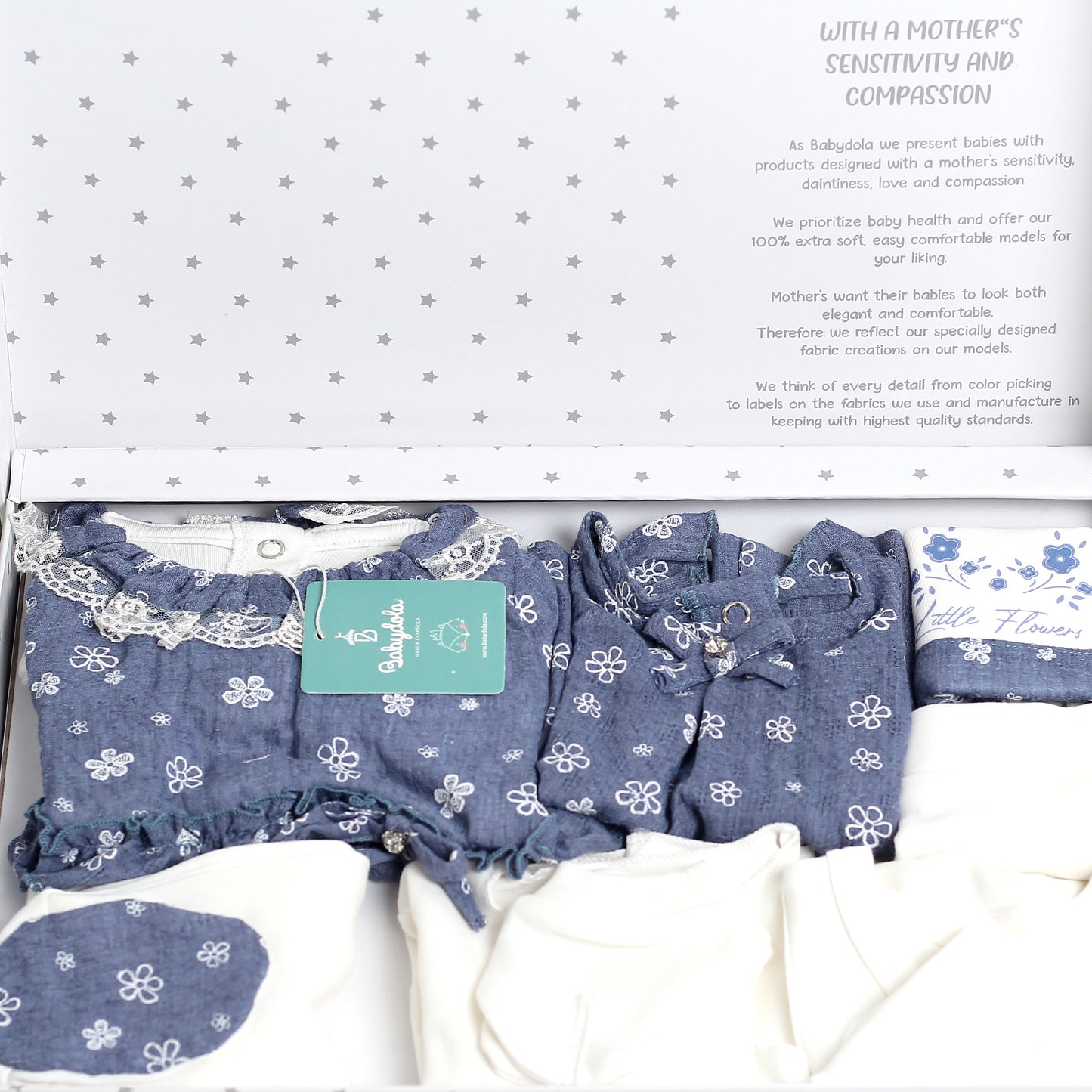 صندوق هدايا الأميرة تيدي بير باللون الأزرق النعناعي (حديثي الولادة)