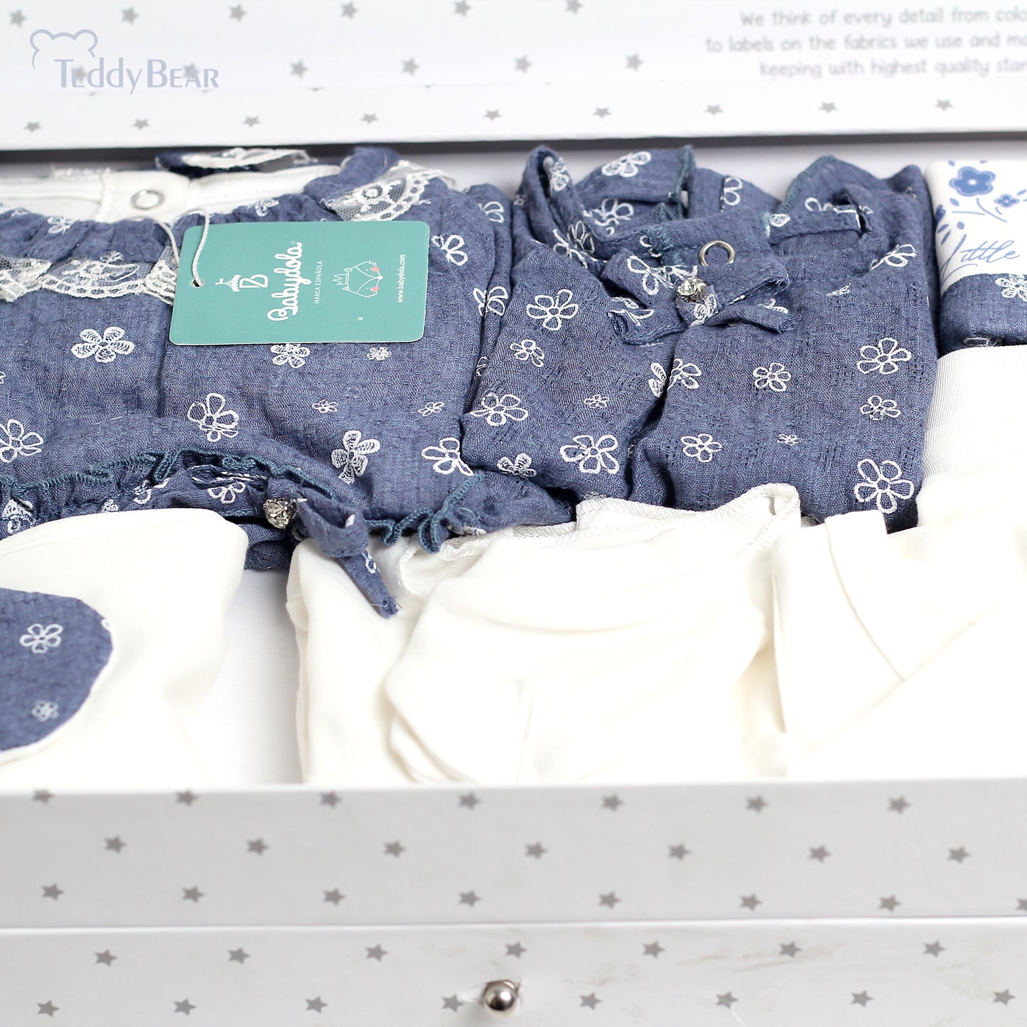 صندوق هدايا الأميرة تيدي بير باللون الأزرق النعناعي (حديثي الولادة)