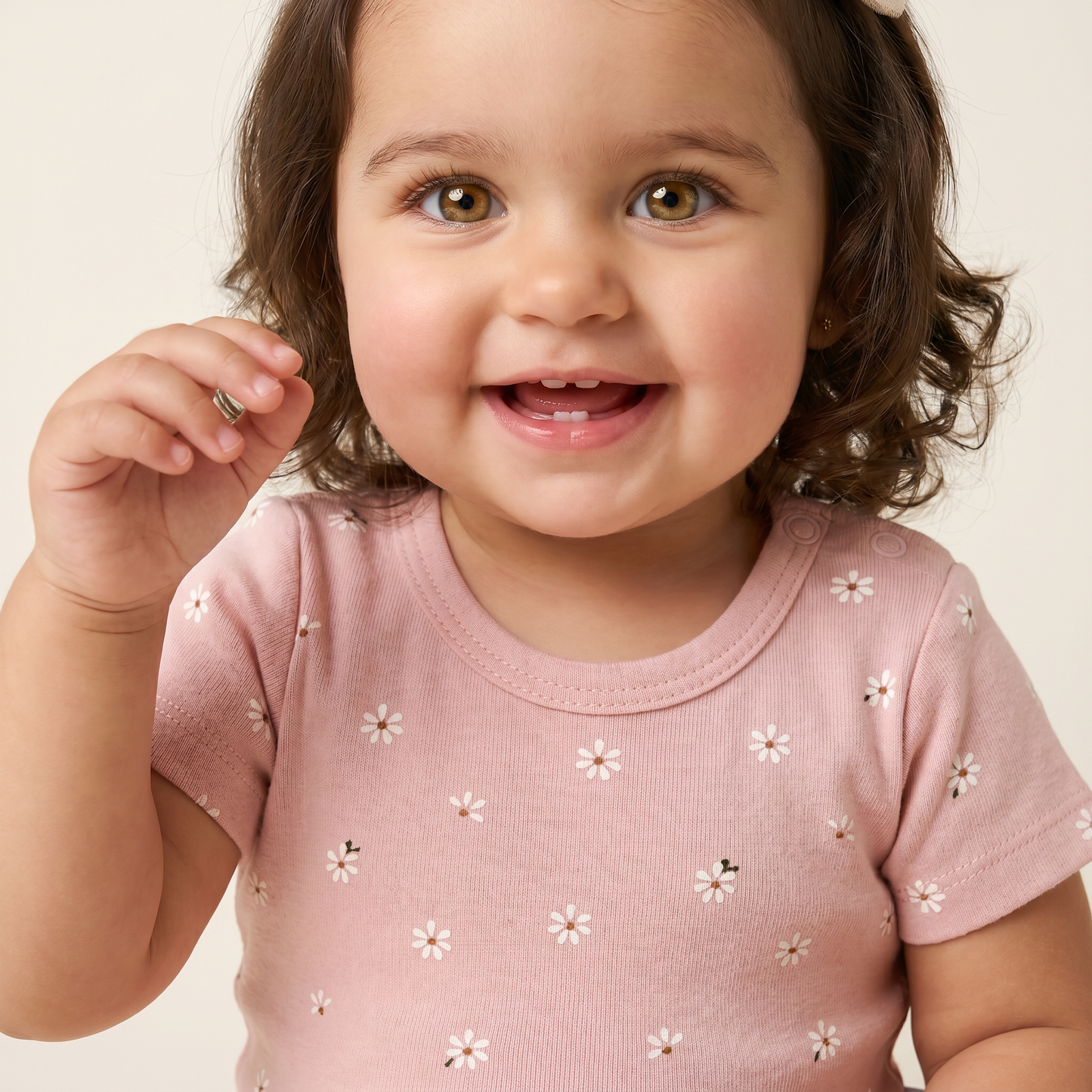 Blush Daisy Field Soft Cotton Bodysuit