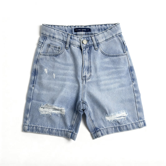 Kids Cutting Denim Shorts