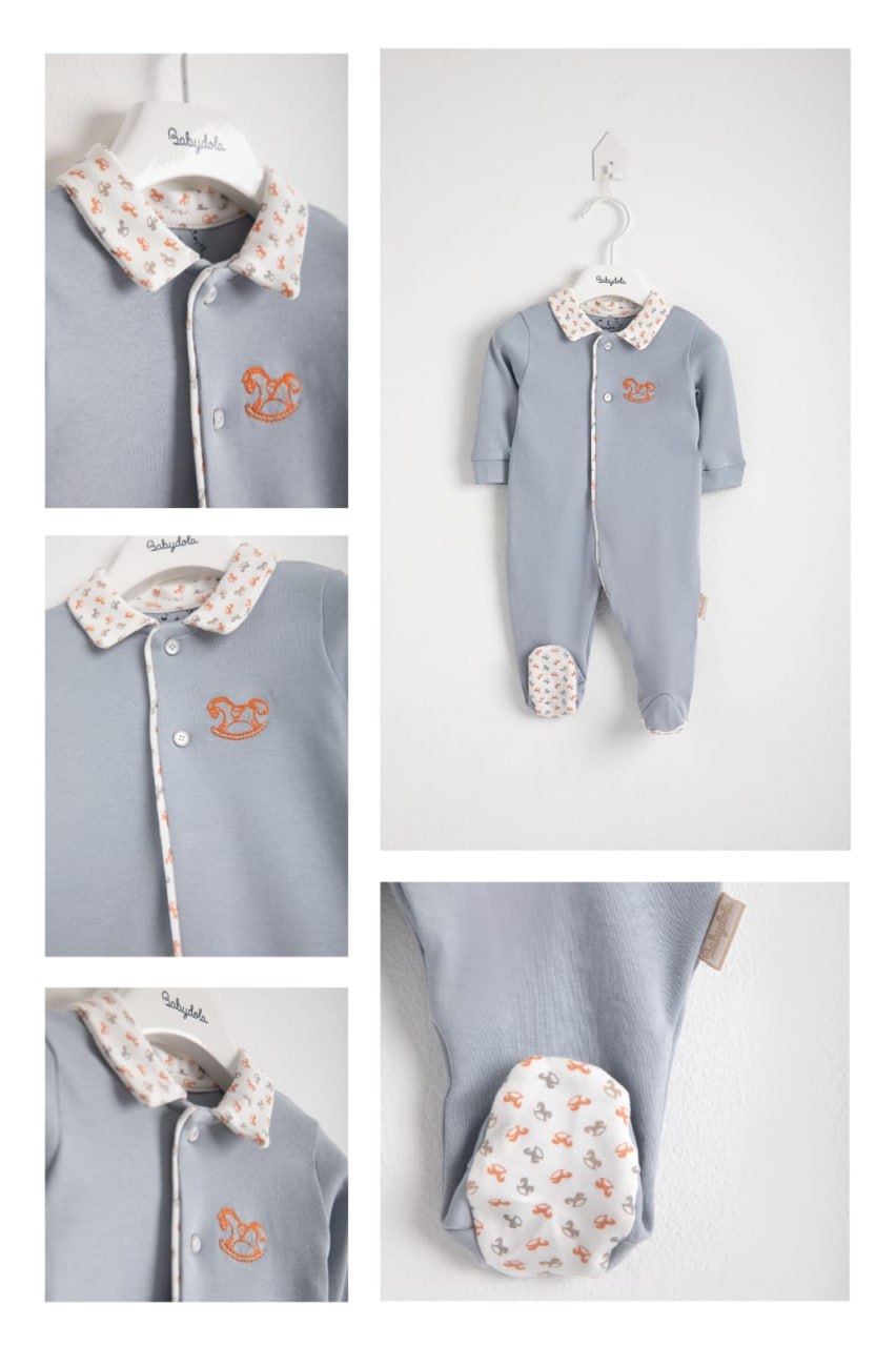 Baby Blue Cotton Romper