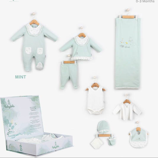 Teddy bear Princess Gift Box Mint green (newborn)