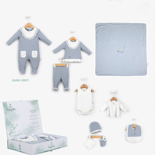 Teddy bear Princess Gift Box DARK GREY (newborn)