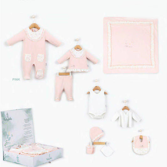 Teddy bear Princess Gift Box Mint pink (newborn)