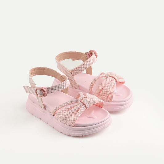 Girls' bow sandal rose color ✨