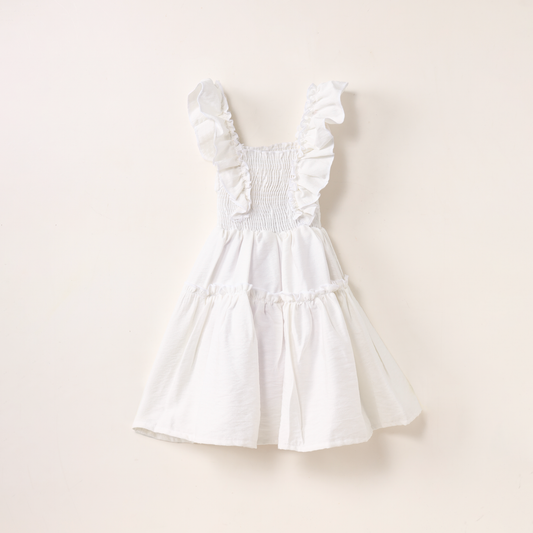 Elegant white ruffle dress