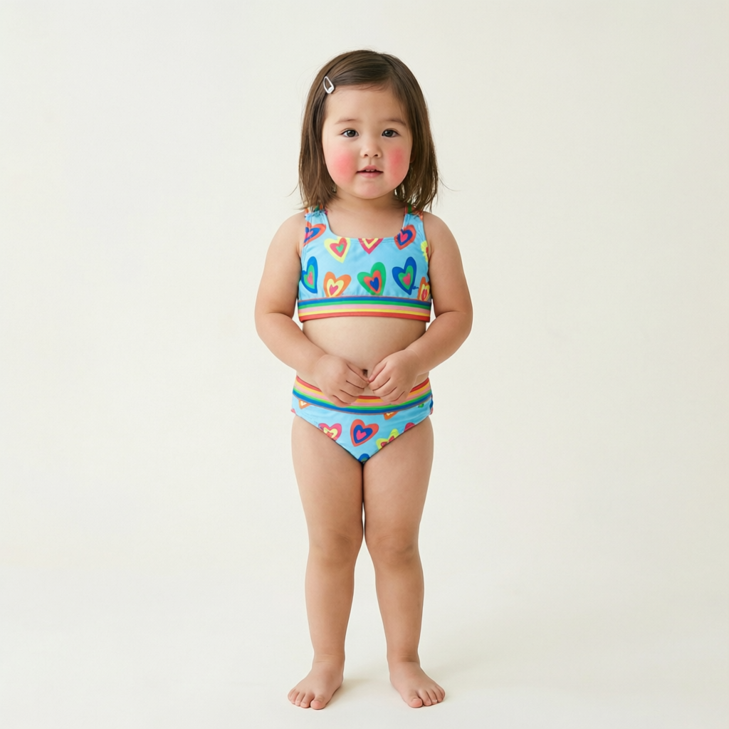 Rainbow Hearts Tankini Swimsuit