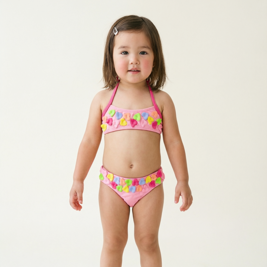 Heart Embellished Swimsuit