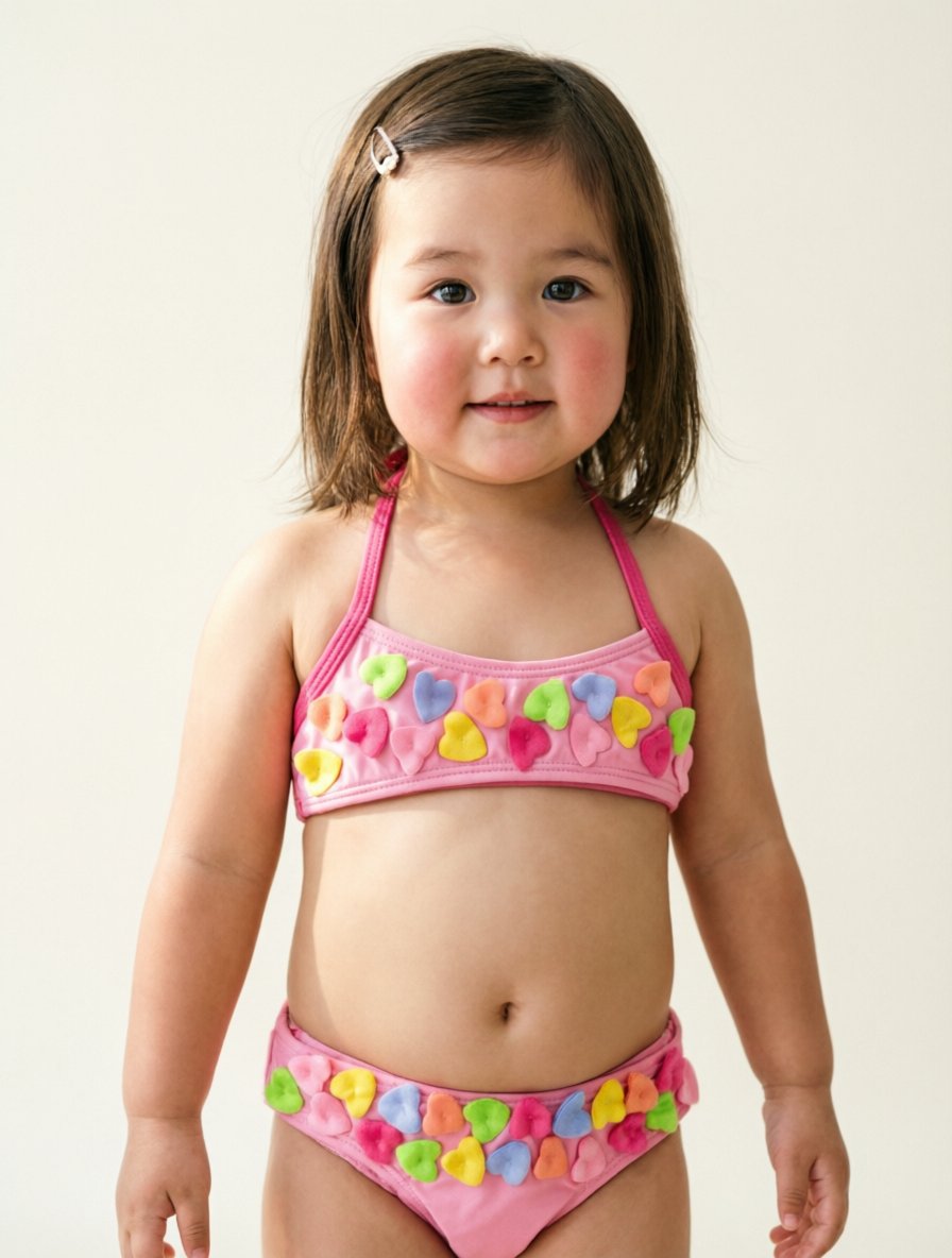 Heart Embellished Swimsuit