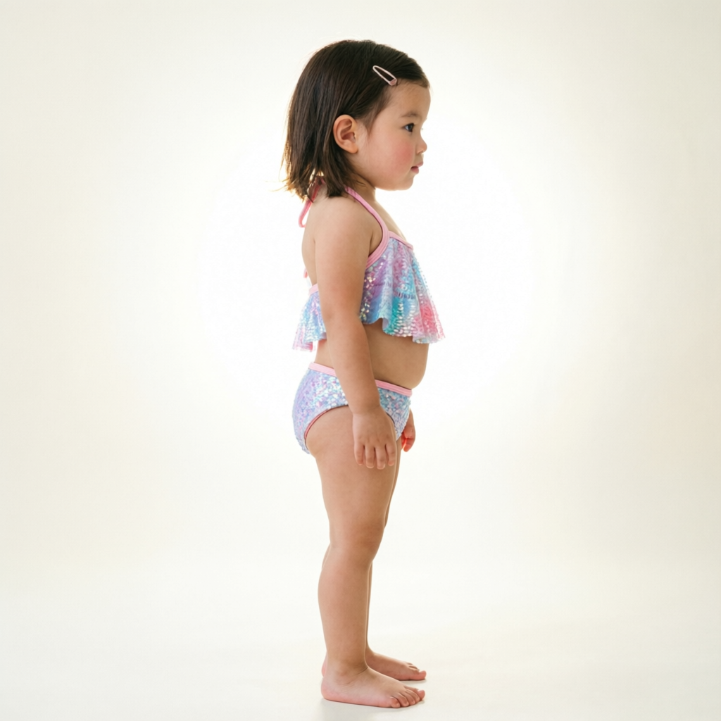 Shimmering Pastel Mermaid Ruffle  Swimsuit
