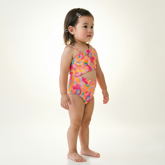 Floral Tie-Dye  Swimsuit
