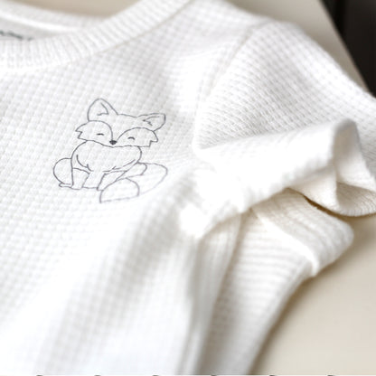 Teddy bear Baby Boy Under fox Romper white