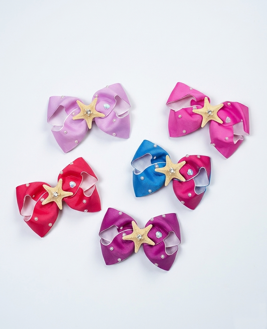 Ocean Star Grosgrain Bow Clip