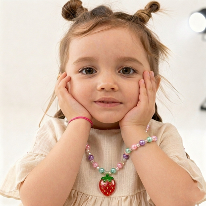 Strawberry Necklace & Bracelet Set