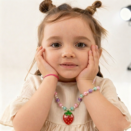 Strawberry Necklace & Bracelet Set