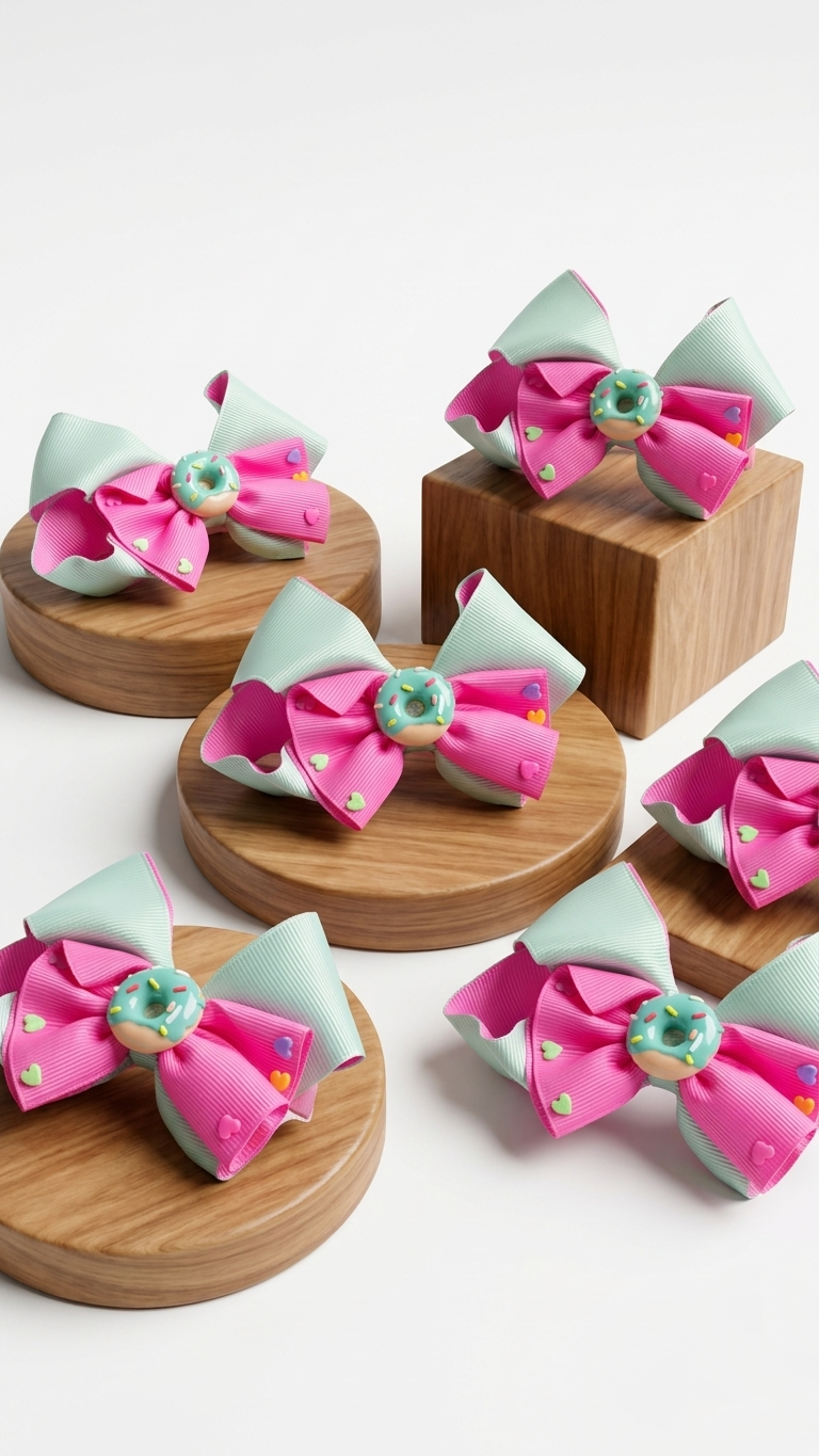 Sweet Donut Grosgrain Bow