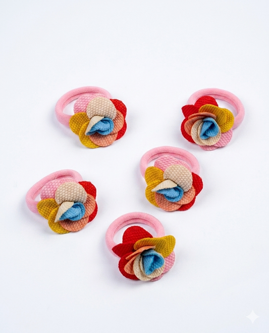 Blossom Petal Fabric Hair Ties