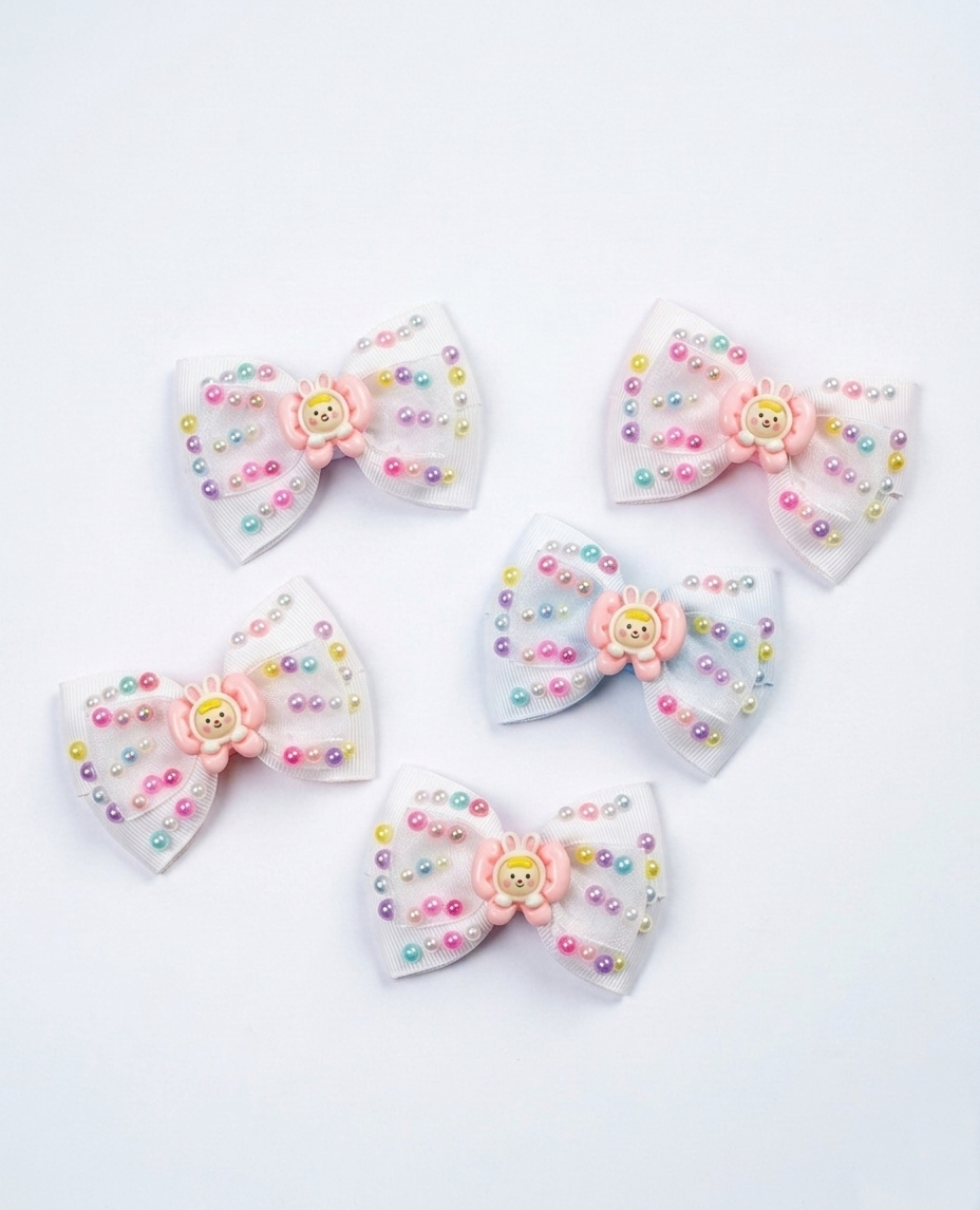 Bunny Cafe Tulle Bow Clip