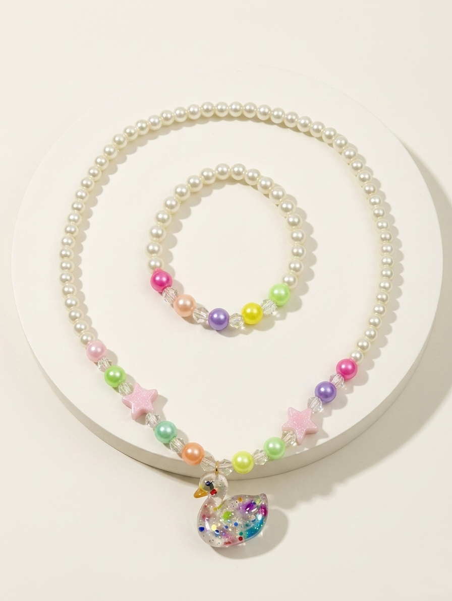 Duck Necklace & Bracelet Set
