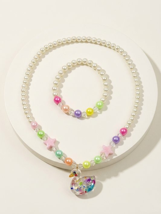 Duck Necklace & Bracelet Set