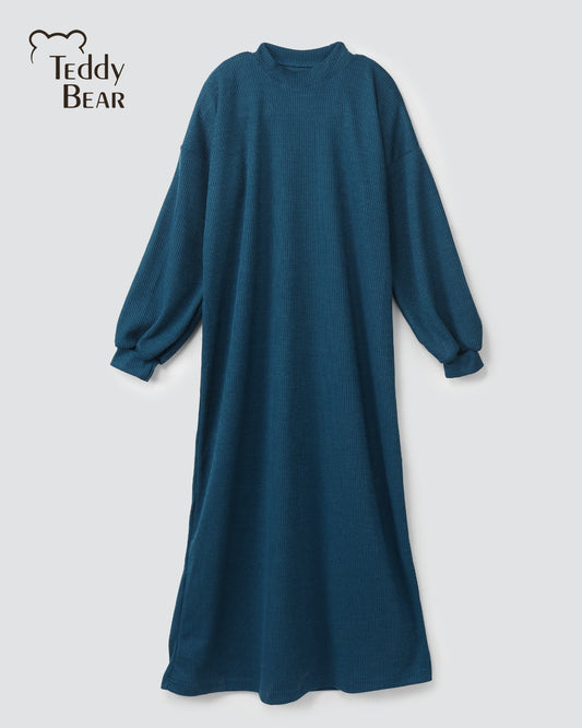 Basic ribbed dress is comfortable and soft, made with the best materials and the most accurate design color blue .