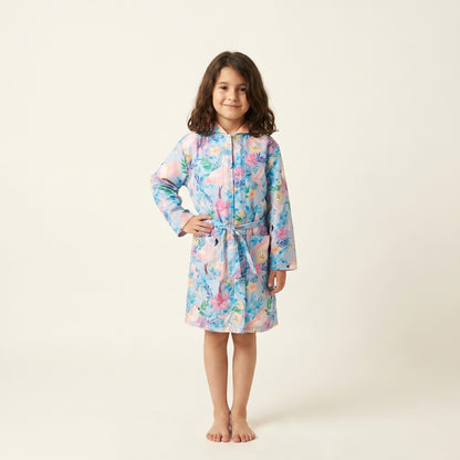 Flamingo Blossom Kids Beach Robe