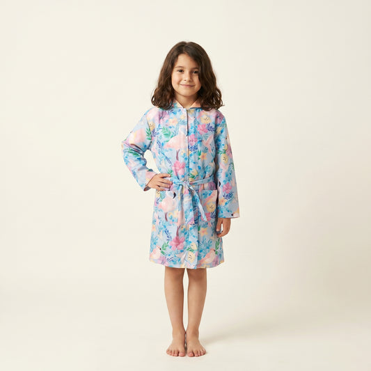 Flamingo Blossom Kids Beach Robe