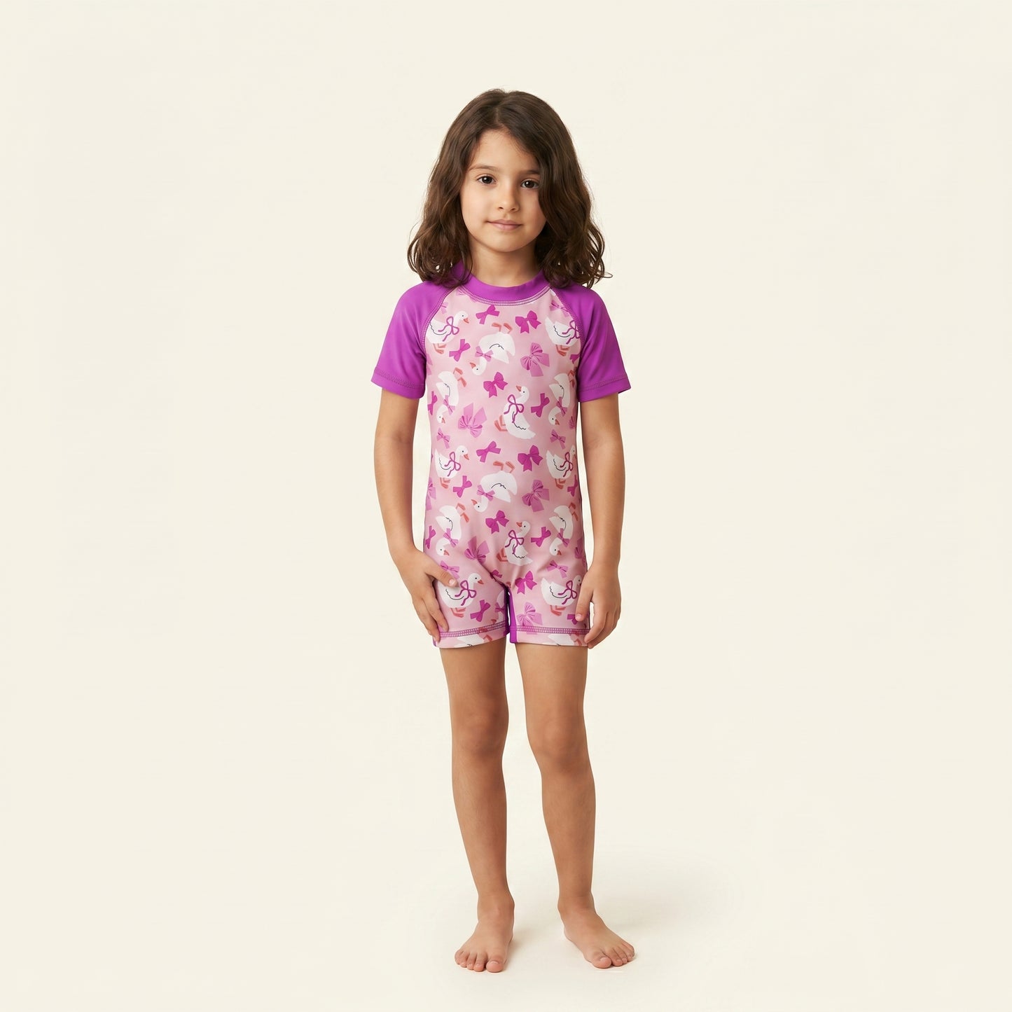 Purpel Swan Kids Swimsuit