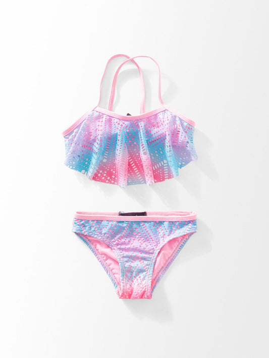 Pastel Mermaid Ruffle  Swimsuit.