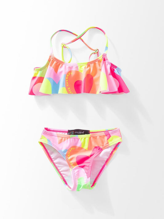 Colorful Abstract Heart Swimsuit.