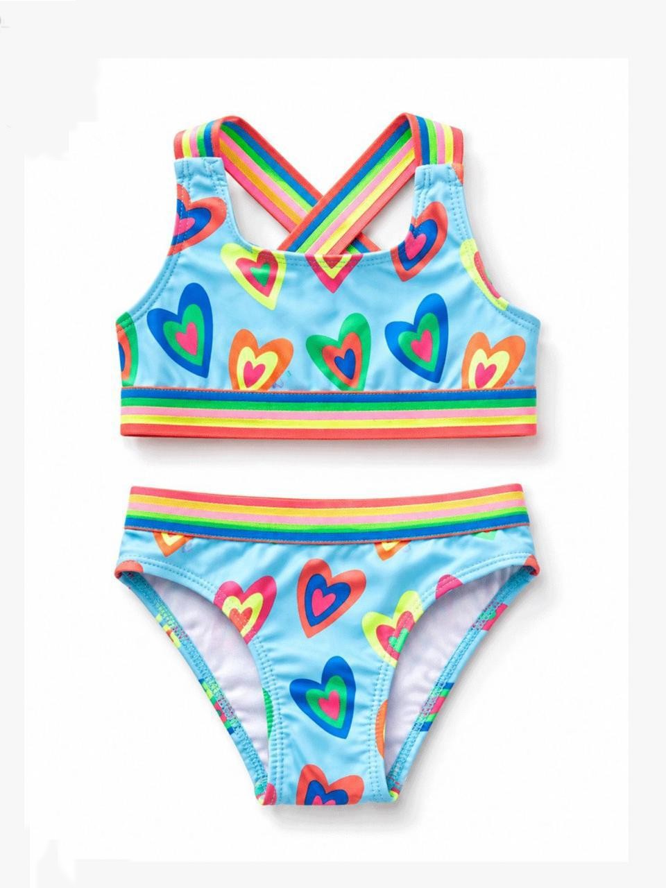 Rainbow Hearts Tankini Swimsuit.