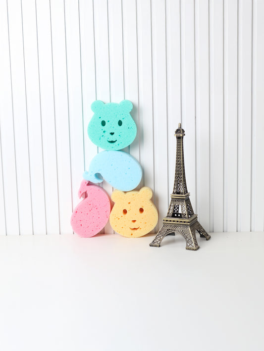 Teddy bear baby plus Bath Sponges 4 pcs