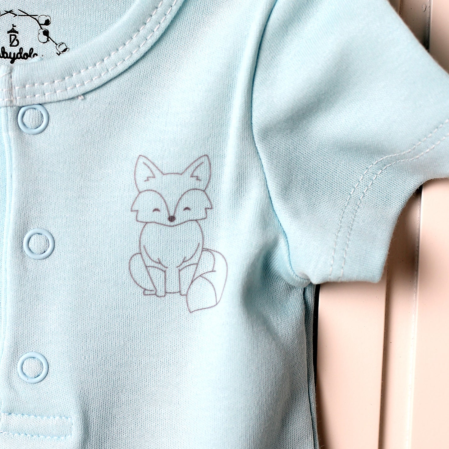 Teddy bear Baby Boy Under fox Romper blue