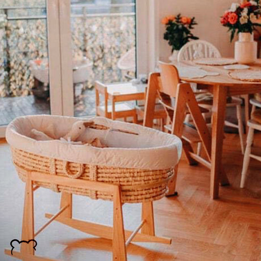 Classic Wicker Moses Basket with Rocking Stand