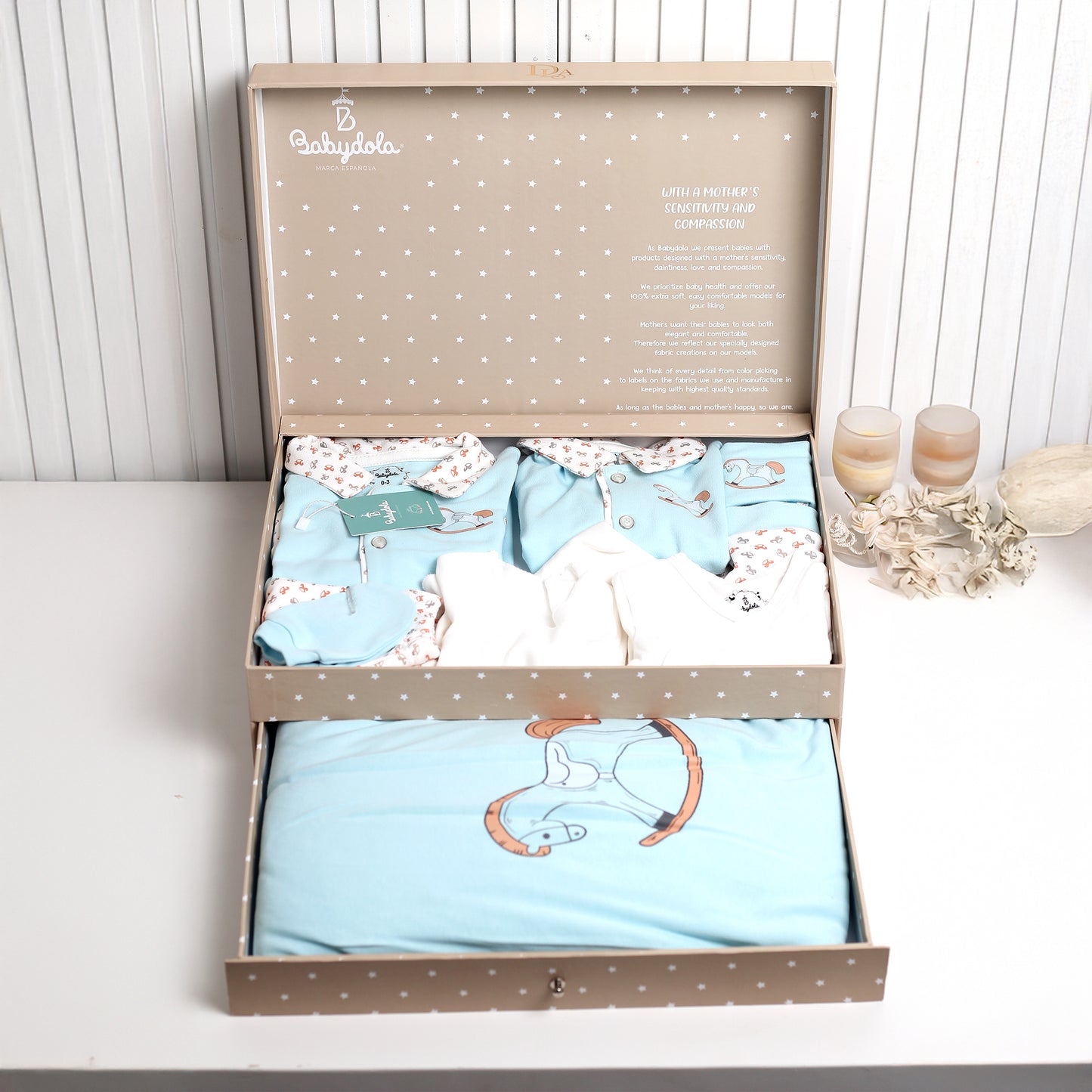 Teddy bear Prince boys Box baby blue (newborn)