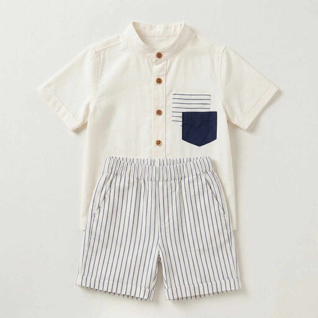 Navy Stripe Kids Set
