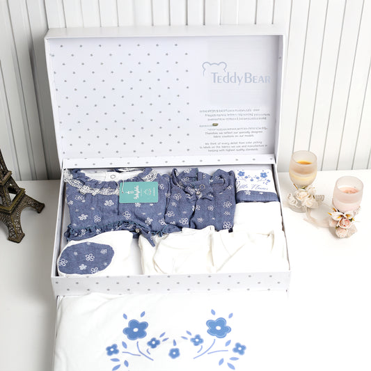 Teddy bear Princess Gift Box Mint blue (newborn)