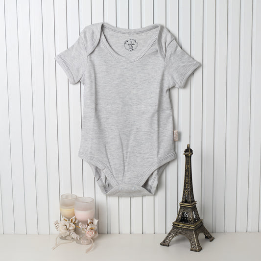 Unisex Half Sleeves Bodysuit grey