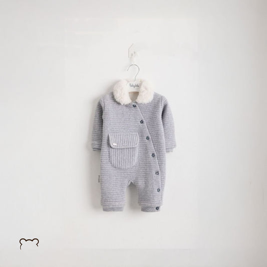 Baby Beautiful light gray Rubber And Pocket At Fleece Details That's Clear.