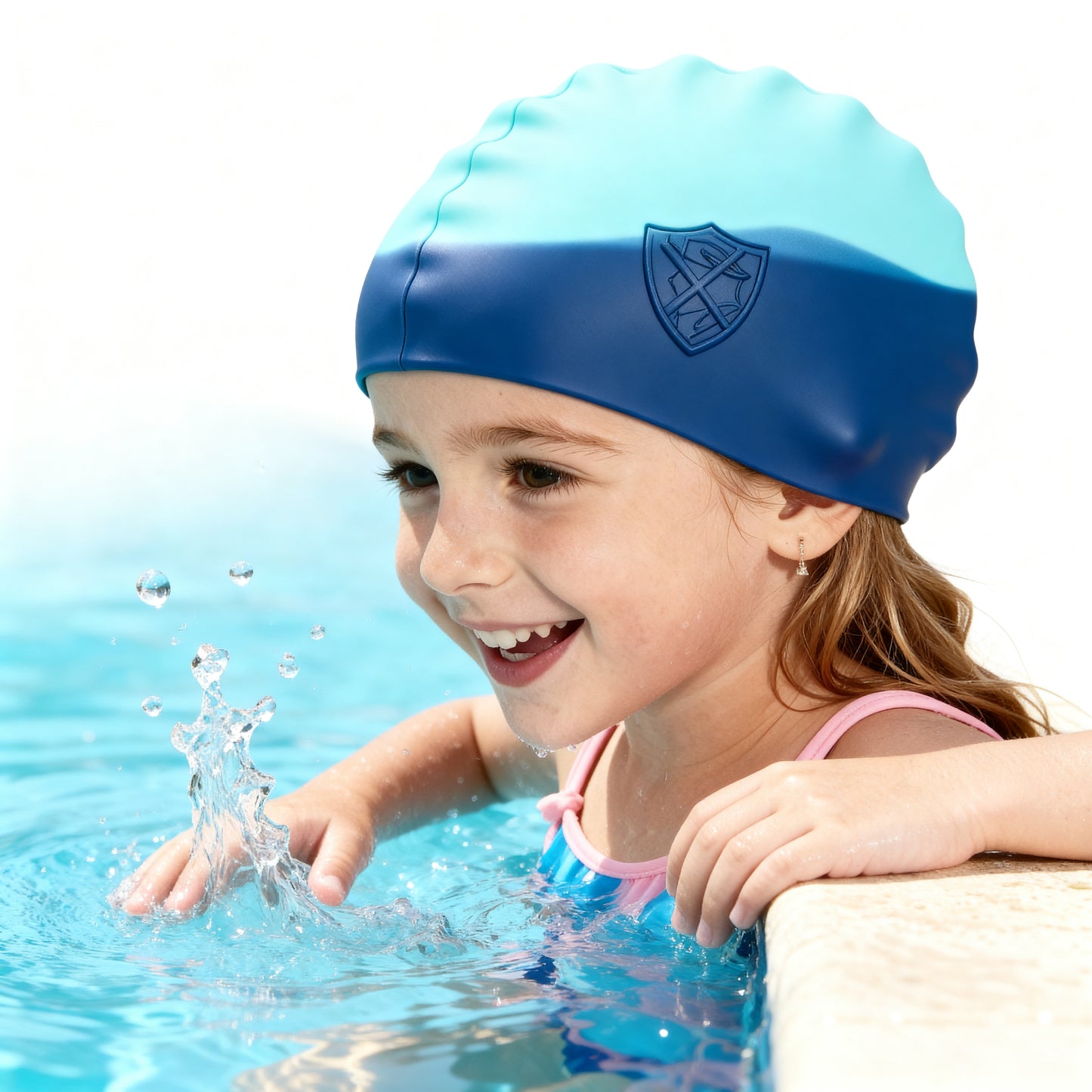 Conquest Azure Vortex Swim Cap