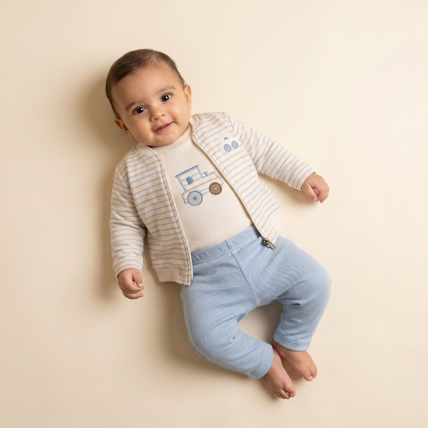 Powder Waffle Knit Layered Set