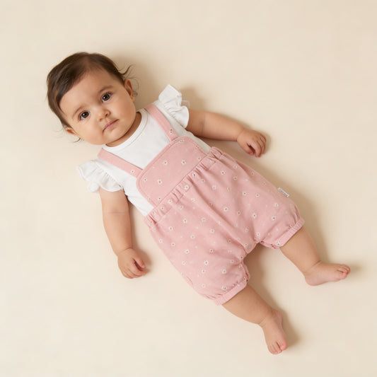Sweet Blossom Overalls Set