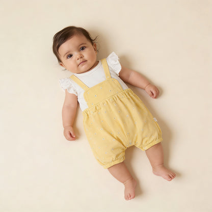 Sunshine Daisy Overalls Set