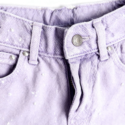 Shimmering Lavender Twill Shorts