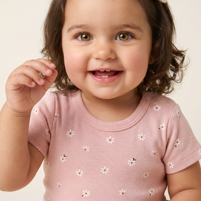 Blush Daisy Field Soft Cotton Bodysuit