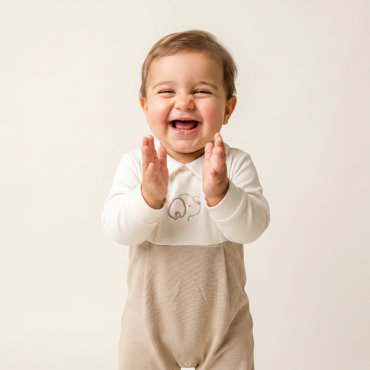 Warm Oatmeal Puppy Romper