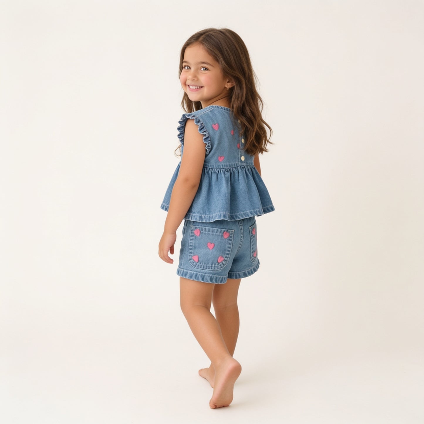 Sweet Blossom Denim Peplum Set
