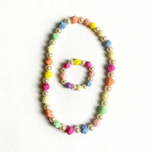 Colorful Rose Pearl Jewelry Set