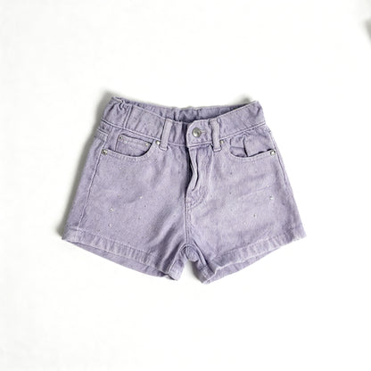 Shimmering Lavender Twill Shorts