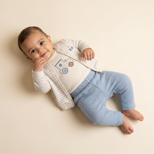 Powder Waffle Knit Layered Set